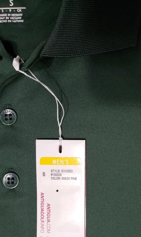 NEW ANTIGUA Exceed Dark Pine Green Desert Dry Mens Golf Polo Shirt Size S Small gallery
