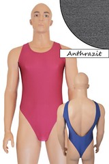 Men’s string body low back neckline without sleeves stretch shiny elastic