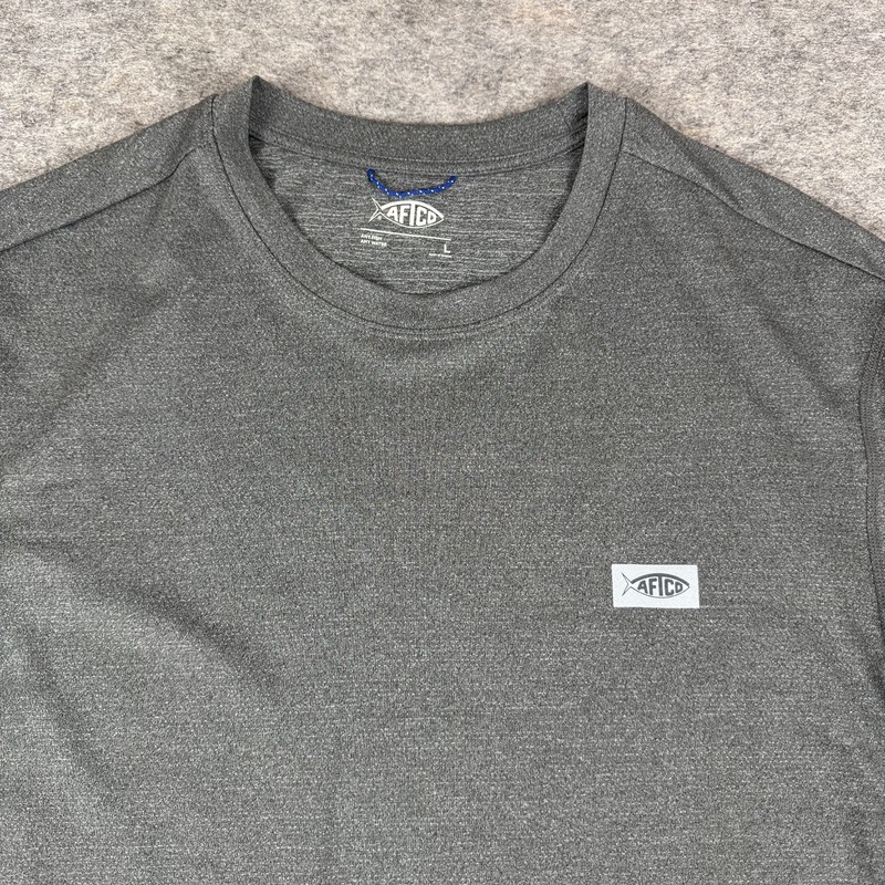 AFTCO AFTECH Air-O Mesh Performance Fishing T-Shirt Gray Mens Large L gallery