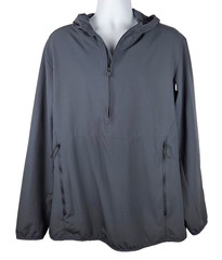 Swiss Tech Anorak Pullover Men’s XL Gray 1/4 Zip Hooded Lightweight Jacket