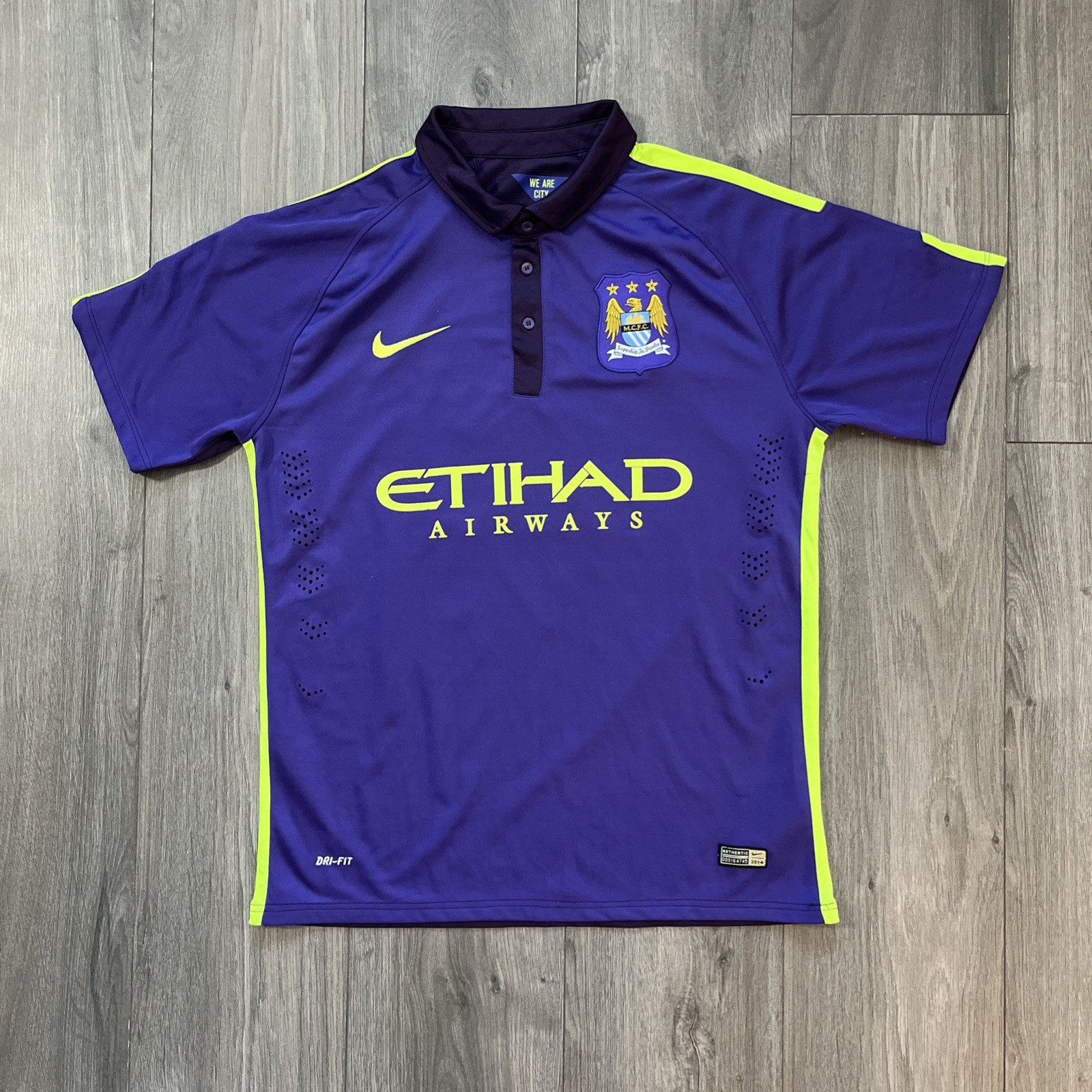 Nike MCFC Jersey Mens L Purple Green Kun Aguero #16 gallery