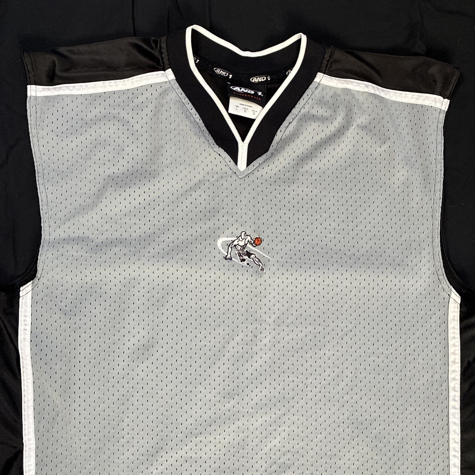 1990s gray and 1 jersey y2k sleeveless basketball workout tank size L gallery