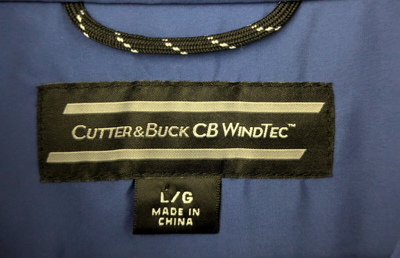 Cutter & Buck Windtec Golf Windbreaker Mens Large Blue Half Zip Pullover Jacket gallery
