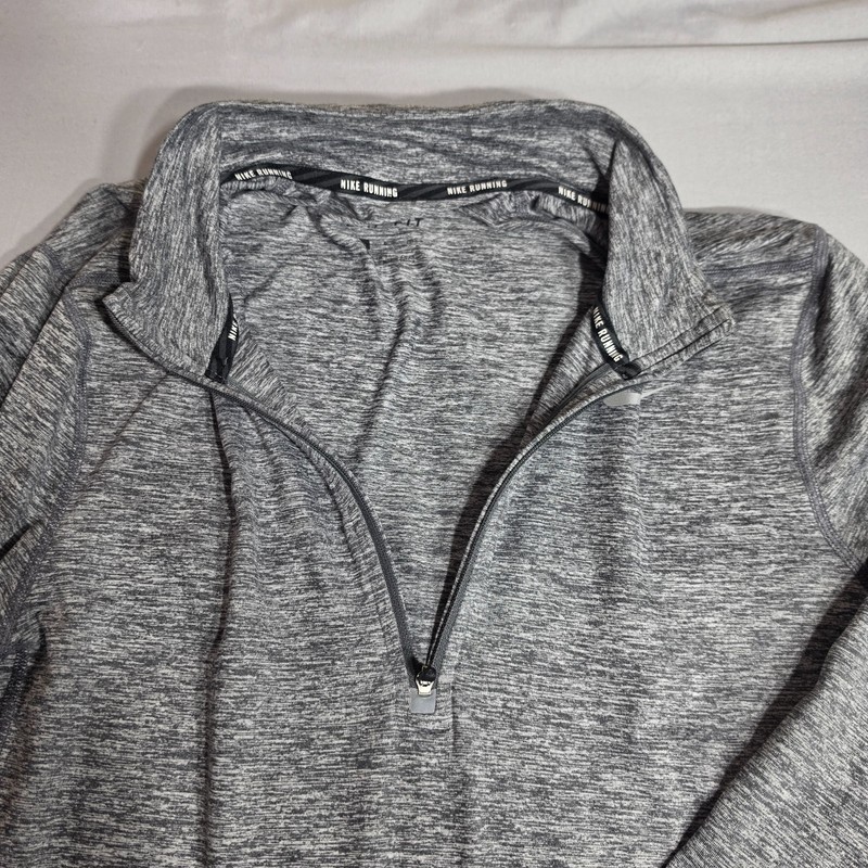 Nike Dri-FIT Running 1/4 Zip Performance Pullover Gray Heather Men’s Small gallery