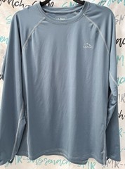Mens LL Bean Lightweight Teal Green Long Sleeve Slightly Fitted Top Size L Reg