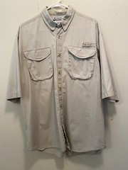 COLUMBIA SPORTSWEAR CO MENS SHORT SLEEVE BACK VENT FISHING OUTDOOR SHIRT MEDIUM