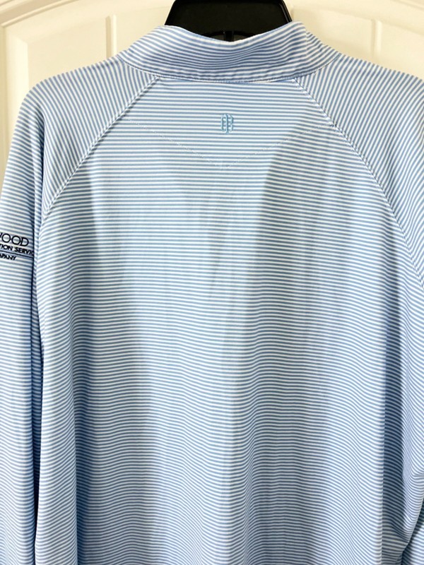 Holderness & Bourne Golf Pullover Mens XXL Blue White Strip Tailored Fit 1/4 Zip gallery