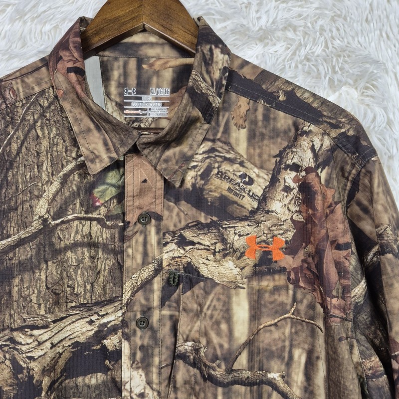 Under Armour Mossy Oak Break Up Infinity Long Sleeve Buttton Up Mens XL Loose gallery
