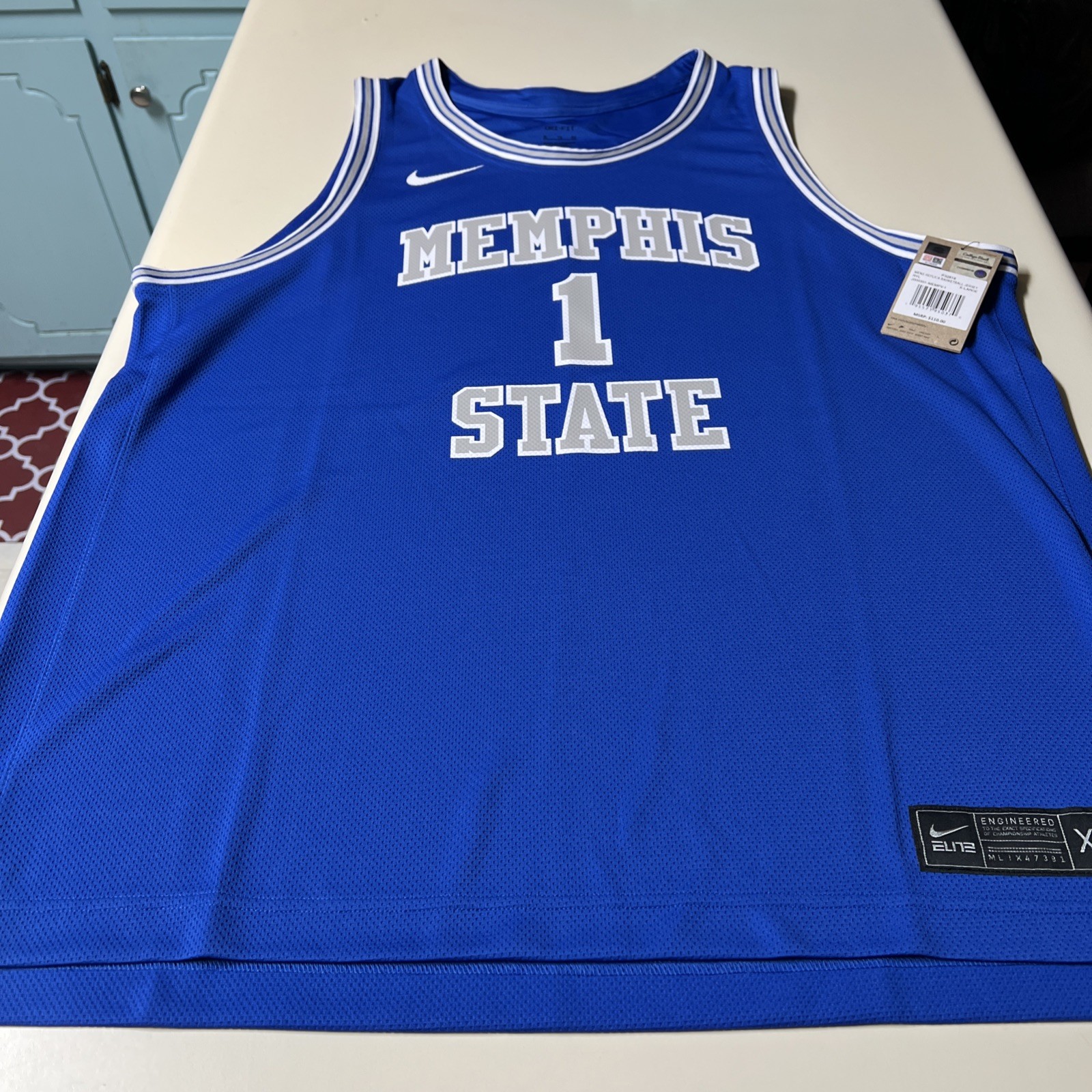 Men’s Memphis Tigers Basketball Jersey #1 Size XLarge Blue NWT gallery