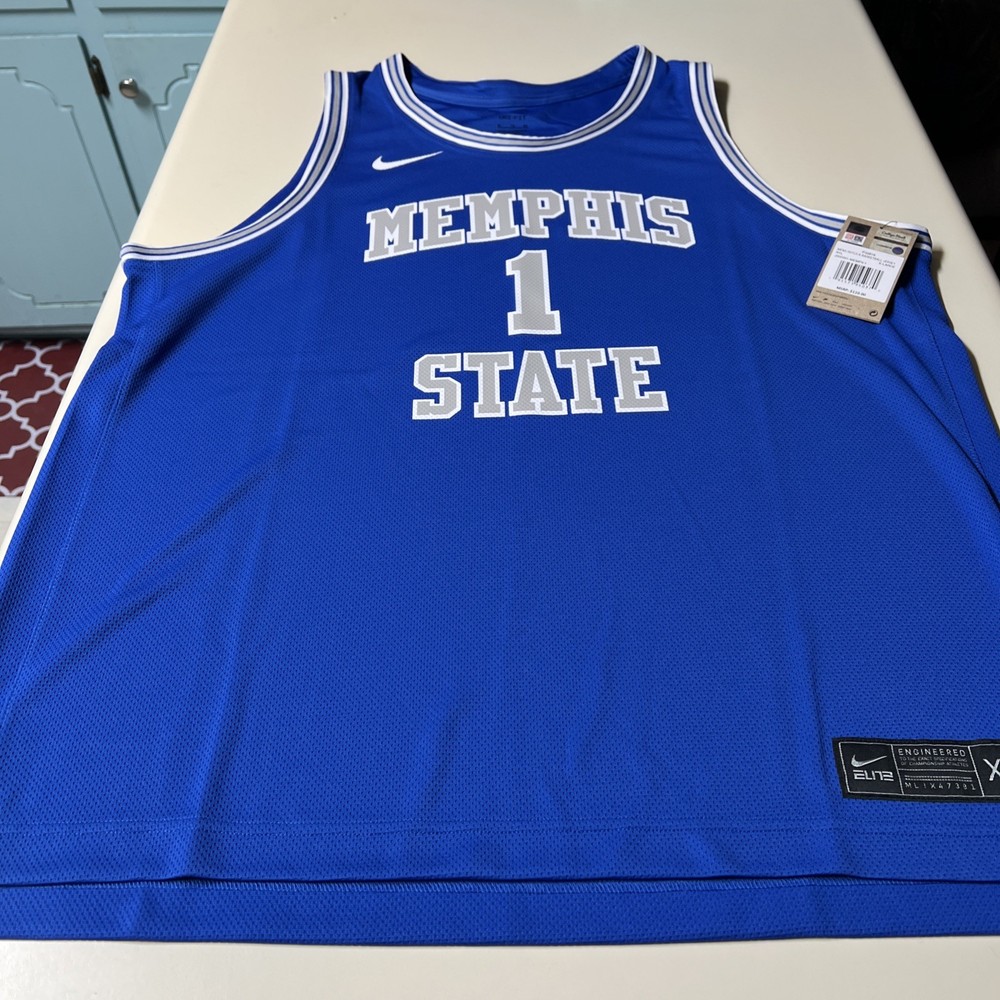 Men’s Memphis Tigers Basketball Jersey #1 Size XLarge Blue NWT