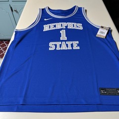 Men’s Memphis Tigers Basketball Jersey #1 Size XLarge Blue NWT
