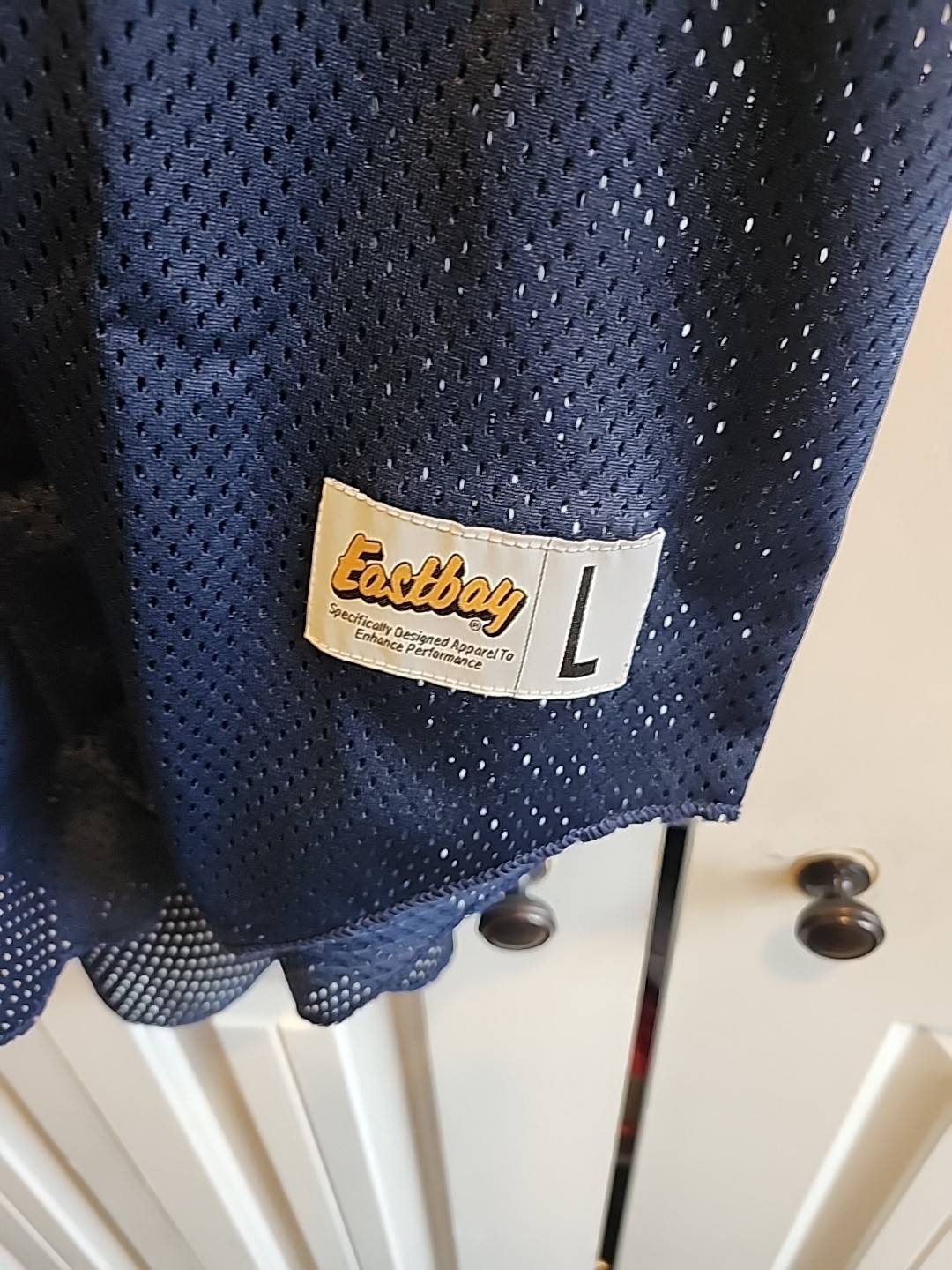 Mens Eastbay Blue Mesh Button Up Sleeveless Jersey Size Large gallery
