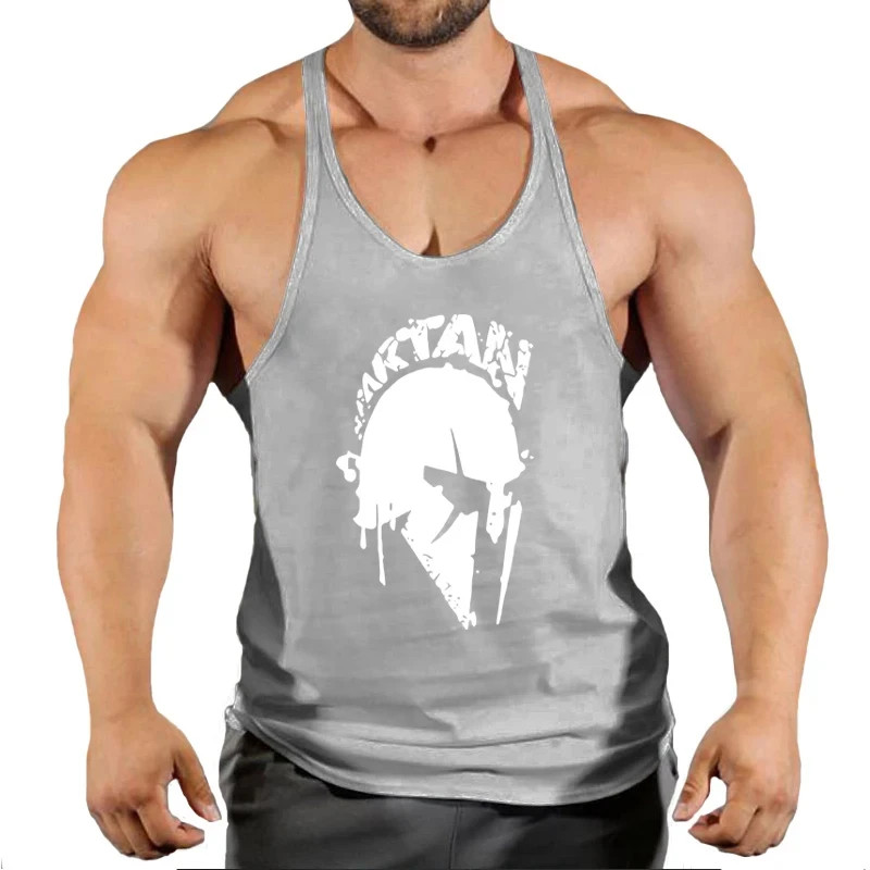 Men Tank Top Bodybuilding Gym Workout Fitness Cotton Sleeveless Stringer Vest