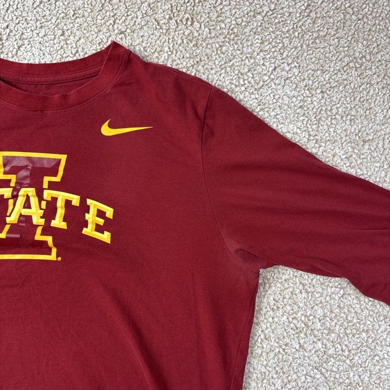 The Nike Tee Dri-FIT Iowa State Cyclones L/S Shirt BV1998-69W Mens L NCAA gallery