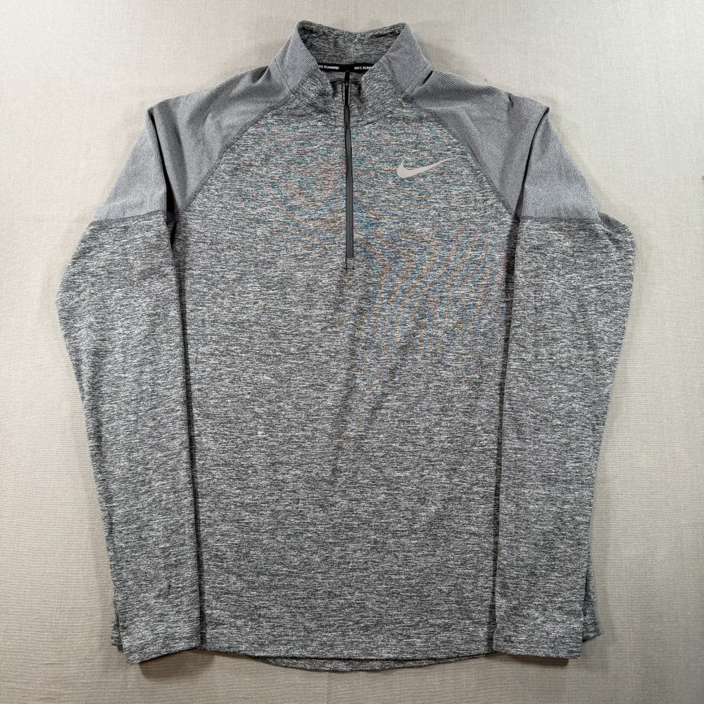 Nike Dri Fit Element Half Zip Running Top Mens Medium Gray Pullover Quarter