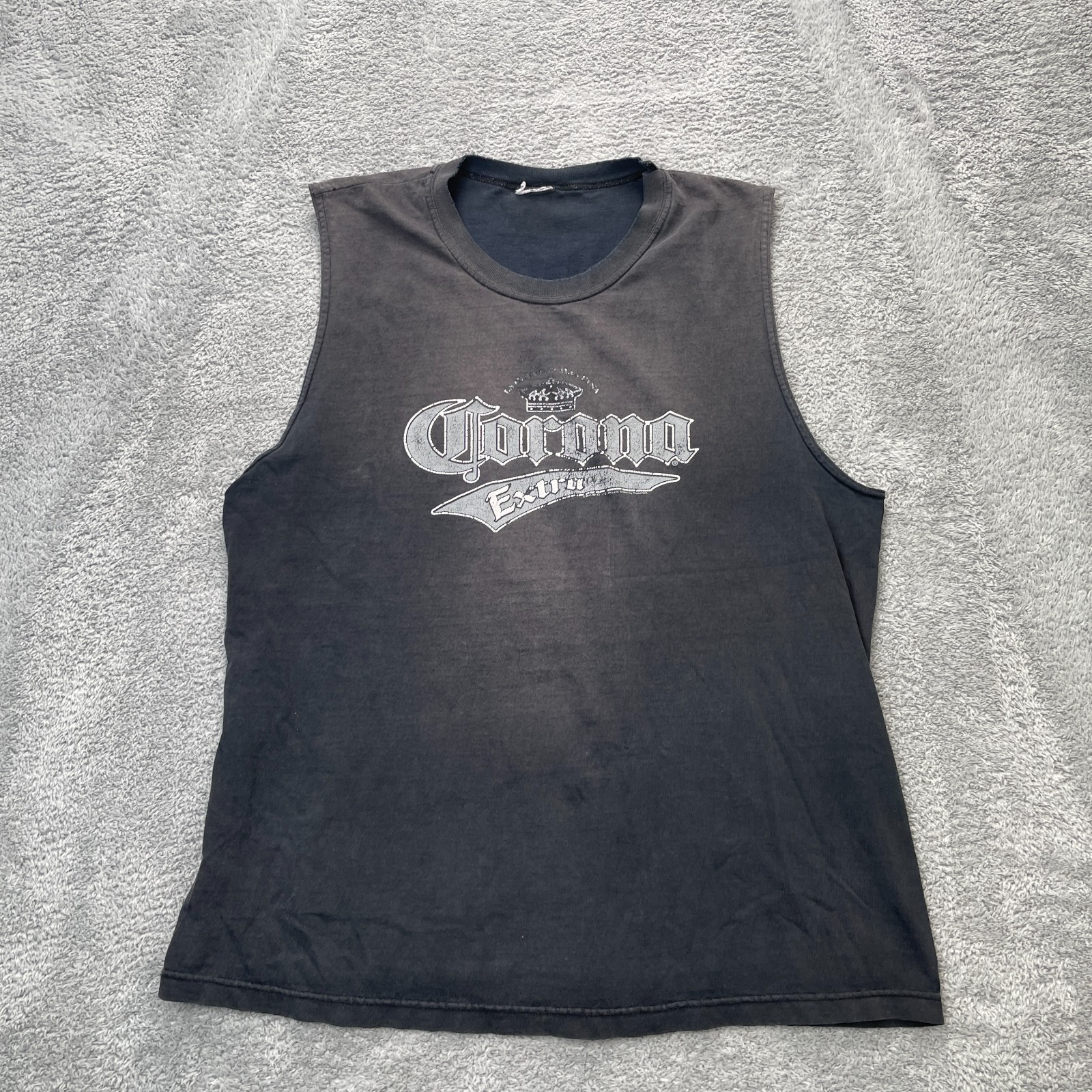 Vintage Corona Shirt Mens Large Black Tank Mexican Beer Crown Graphic 90s 80s gallery