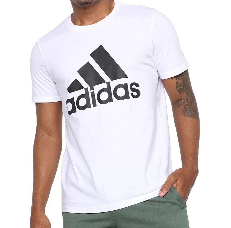 Adidas Mens Badge Of Sport S/S T-Shirt - ED9606 - White / Black - Size: XL - NEW