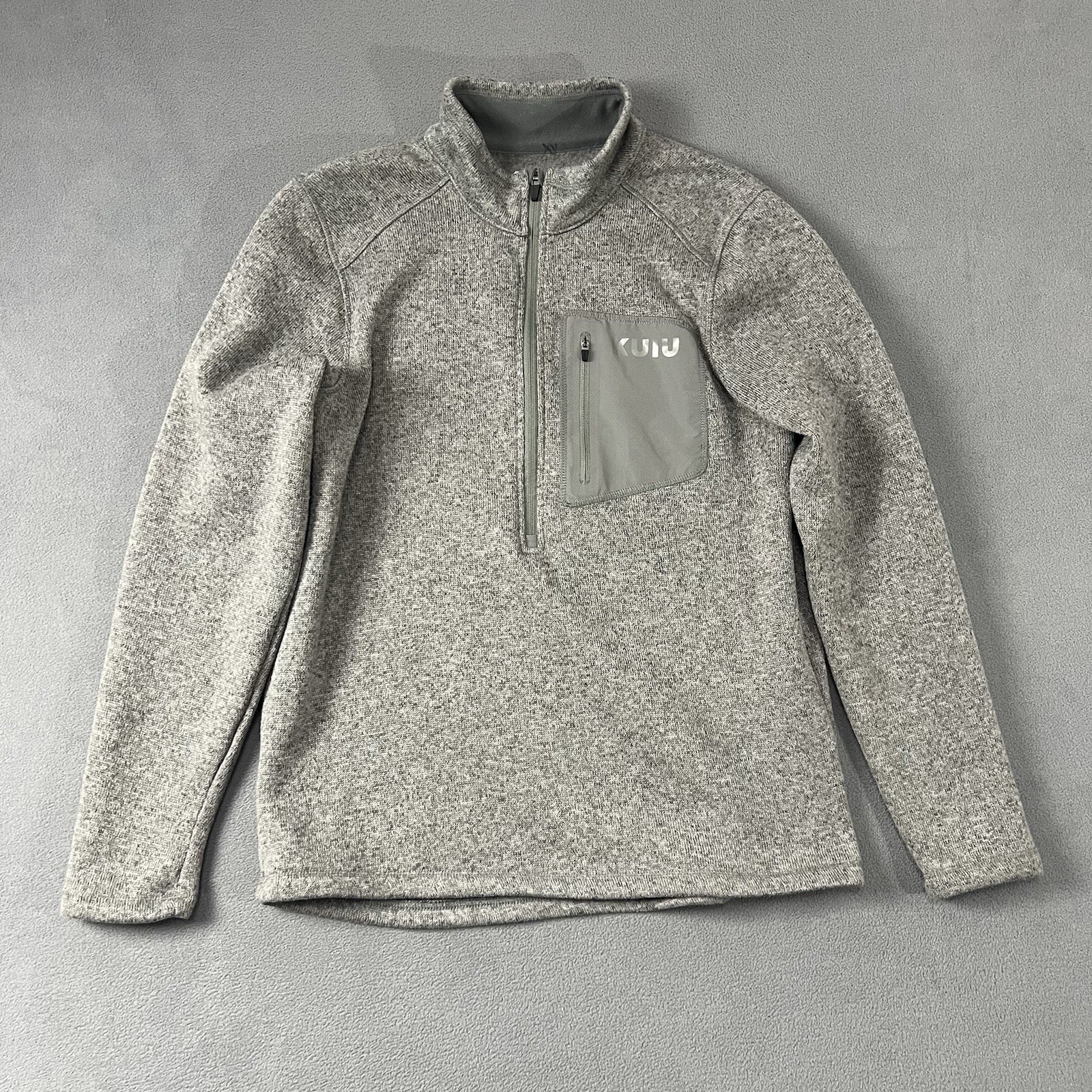 KUIU Sweater Mens XL Gray Base Camp High Loft Sweater Fleece 1/4 Zip Hunting gallery
