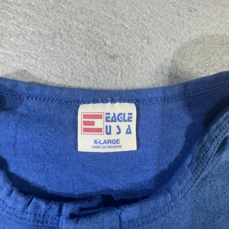 Eagle USA Sleeveless Shirt Mens XL Blue Henley Tank Top Muscle Athletic Vintage gallery