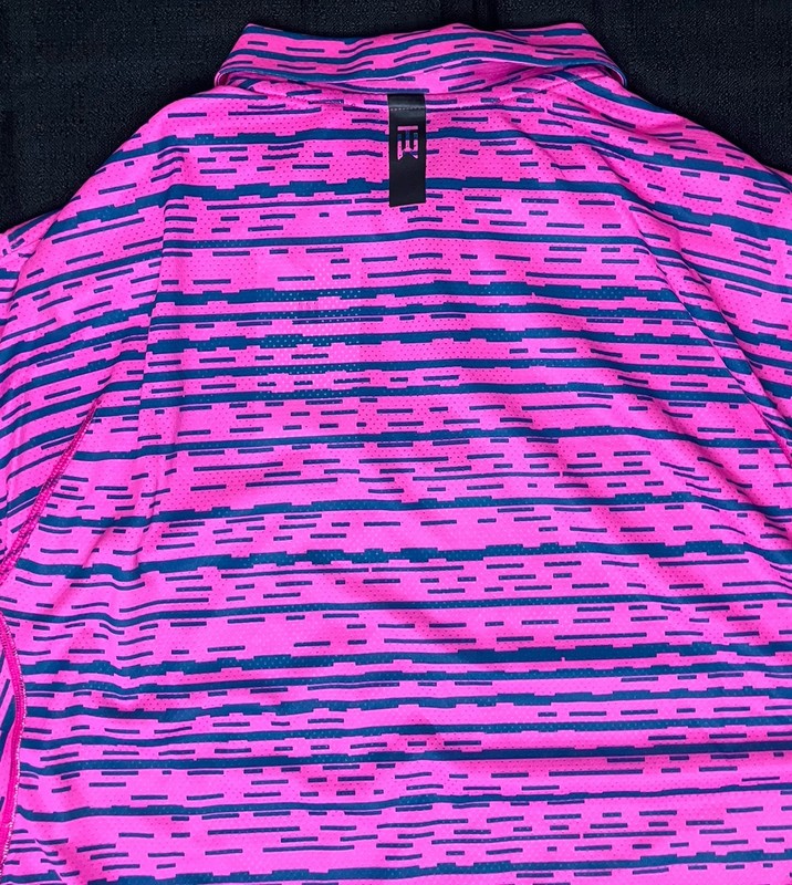 Nike Golf Tiger Woods ADV Digital Stripe Polo DH0789 642 Fire Berry Blue Sz XL gallery