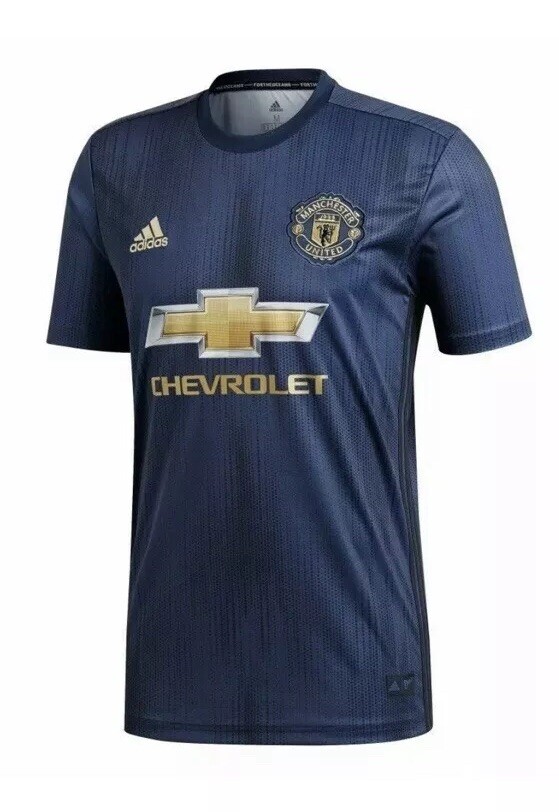 Adidas Manchester United Shirt Mens Size Small Blue Soccer Futbol Jersey