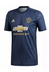 Adidas Manchester United Shirt Mens Size Small Blue Soccer Futbol Jersey
