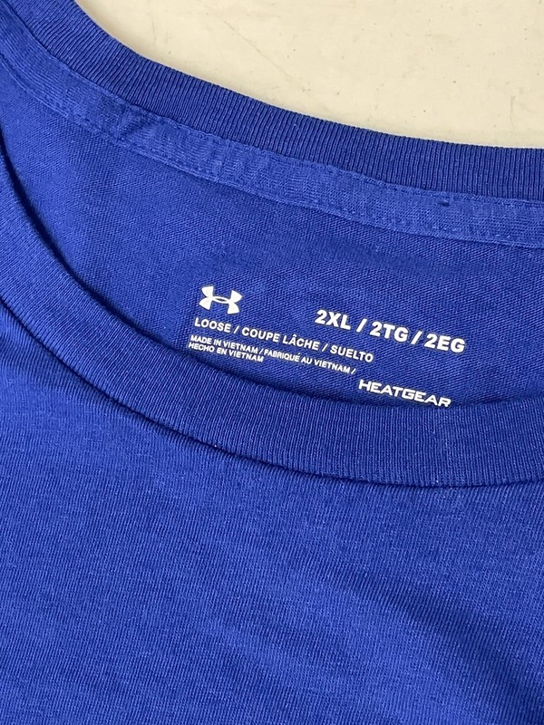 Under Armour T Shirt Men 2XL 48" Chest Blu HeatGear Short sleeve Cotton Crew NEW gallery