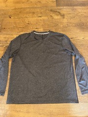 Men’s Lululemon Jersey, Long Sleeve Charcoal/Black Size Xxl