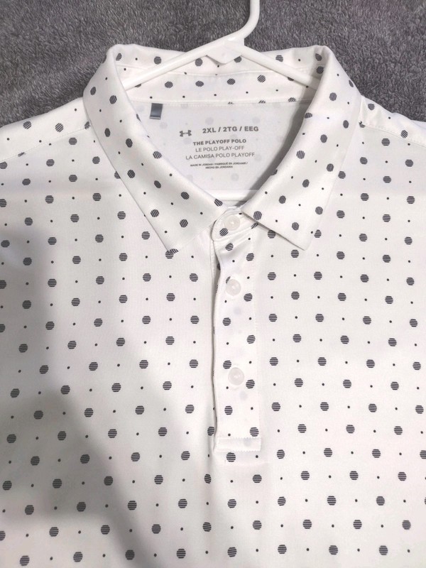 Under Armour The Playoff Golf Polo Shirt Men's Size 2XL Striped Polka Dots gallery
