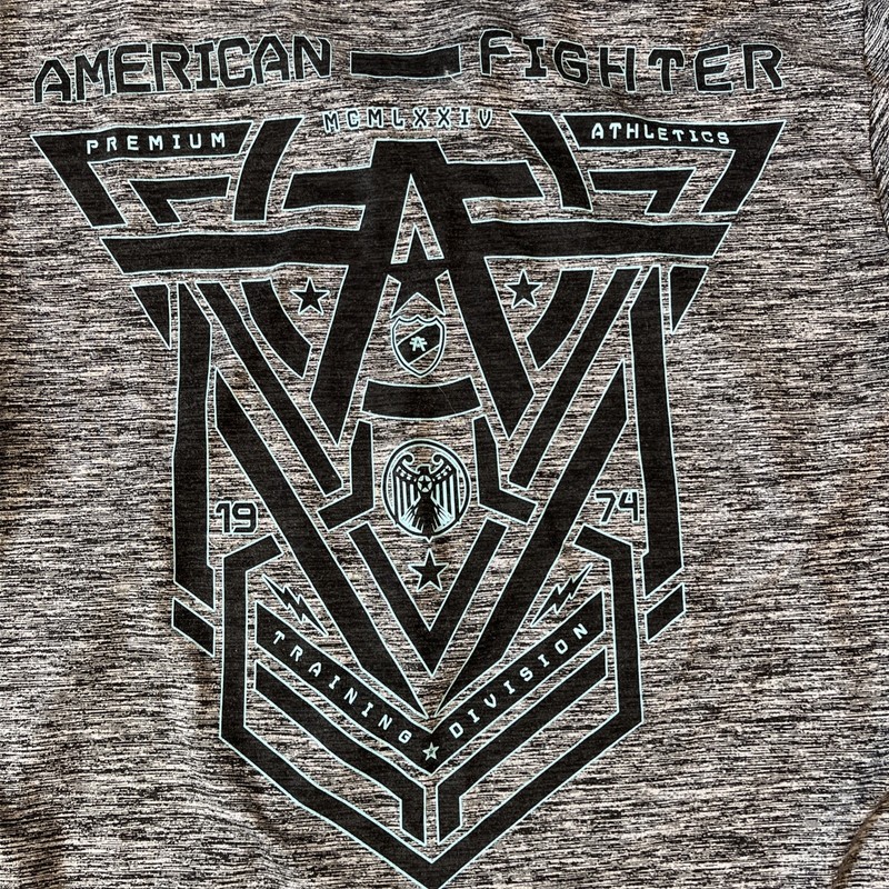 American Fighter Pullover Mens 2XL Gray 1/4 Zip Long Sleeve Graphic Athletic Top gallery