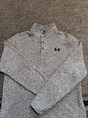 Under Armour Storm Gray Cold Gear Pullover Quarter Button Size – Large