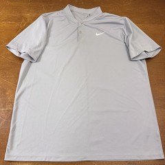 Nike Shirt Mens Extra Large Gray Henley Golf Standard Button Dri Fit