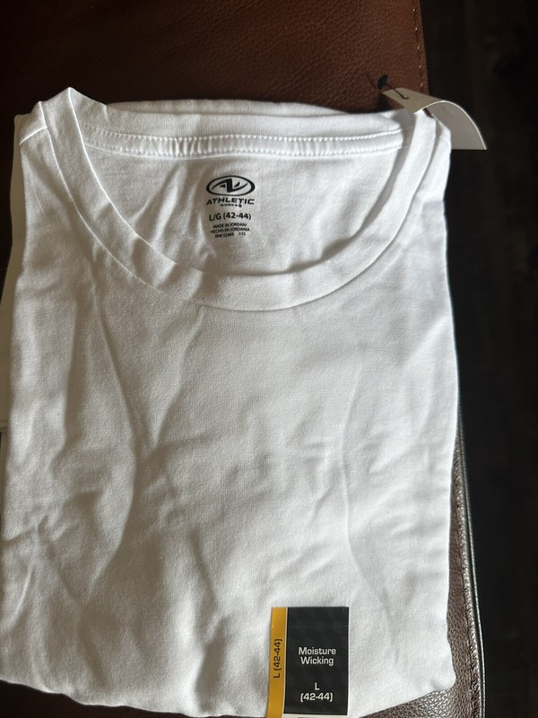 Athletic Works Moisture Wicking Tri Blend Tee L (42-44) White, Yellow set of 2 gallery