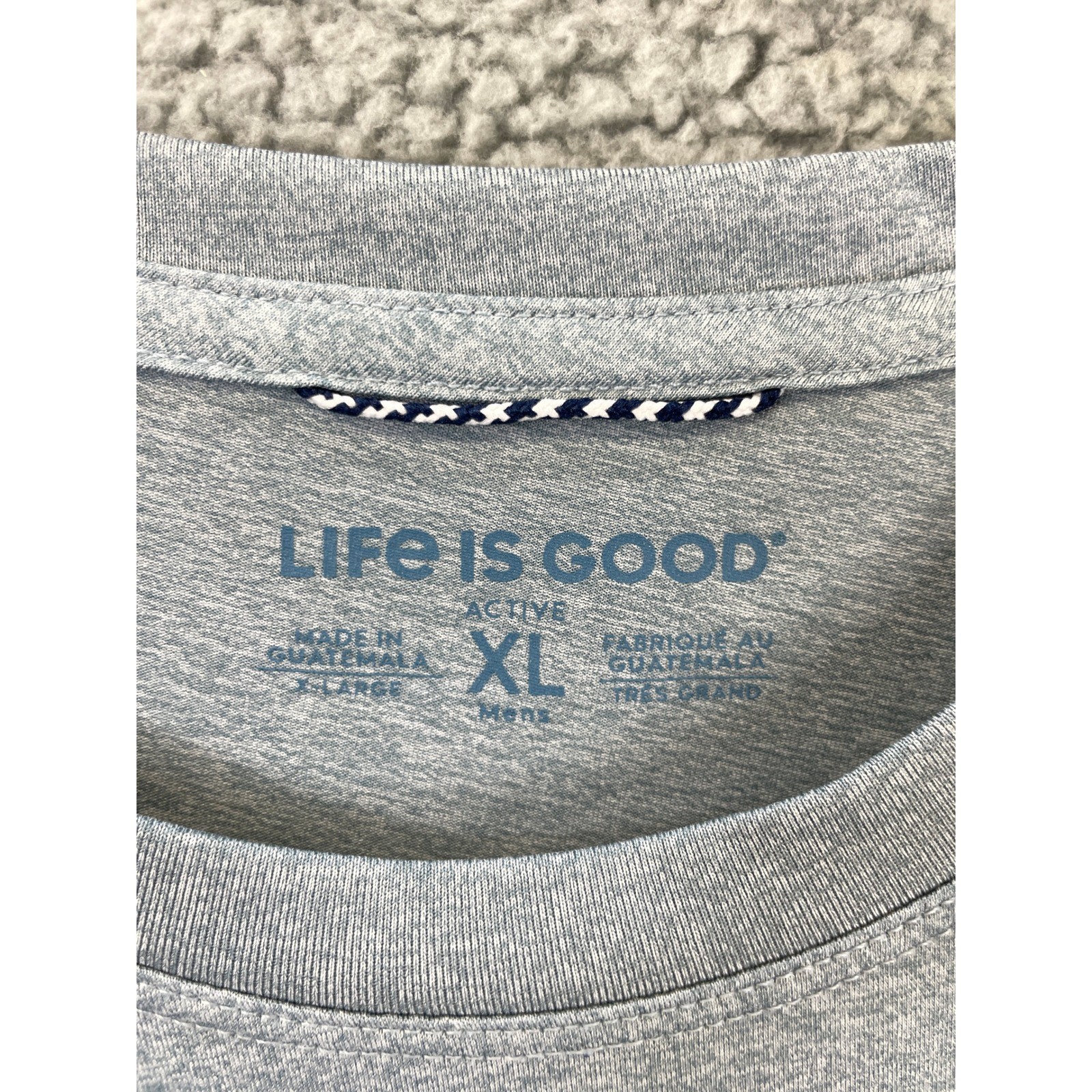 Life is Good T-Shirt Active Crew Neck Mens XL Gray Heathered Sport Gym Training gallery