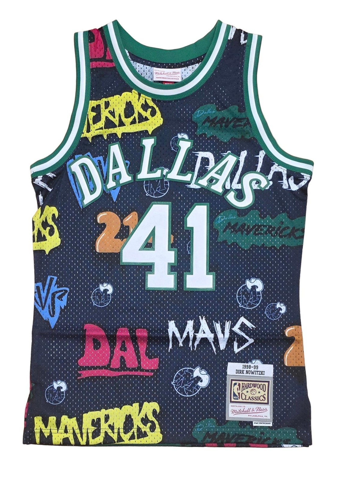 MENS MITCHELL & NESS SLAP STICKER SWINGMAN JERSEY MAVERICKS 1998 DIRK NOWITZKI gallery