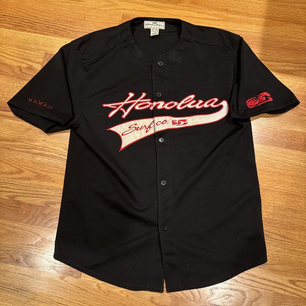 Honolua Surf Co Hawaii Baseball Button Up Jersey Mens Large. Rare.