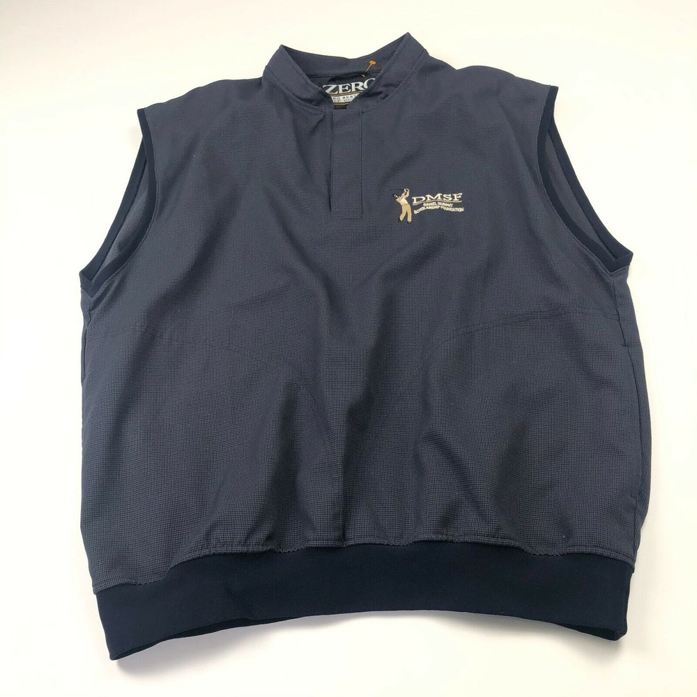 Zero Restriction Golf Large Men's Pullover No Stretch Wind Vest Check Blue