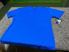 Mizuno 2 Button Sports Tee, Blue, Size XL