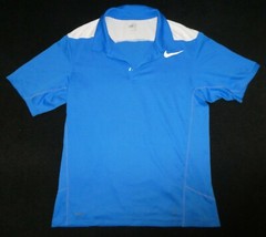Nike FitDry men’s royal blue/white stretch short-sleeved shirt Sz L