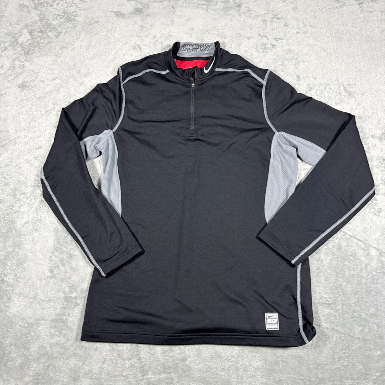 Nike Mens Large Pro Combat Hyperwarm Dri-Fit Max 1/4 Zip Pullover gallery