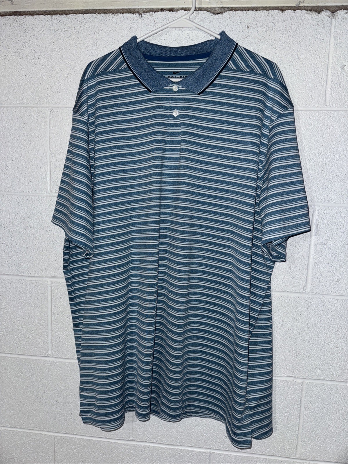 Nike Dri-FIT Dry Vapor Control Stripe Golf Polo Blue CK4744-301 Mens Size XXL gallery