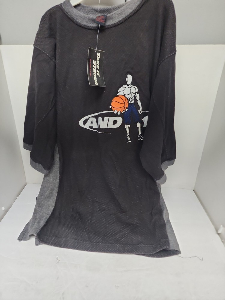 And 1 Men's Basketball Graphic Shirt Black/Gray Size Large New!!!