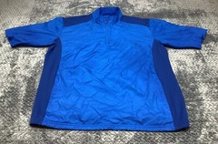 Adidas Shirt Mens Large Blue Golf Performance Windbreaker Short Sleeve Wind
