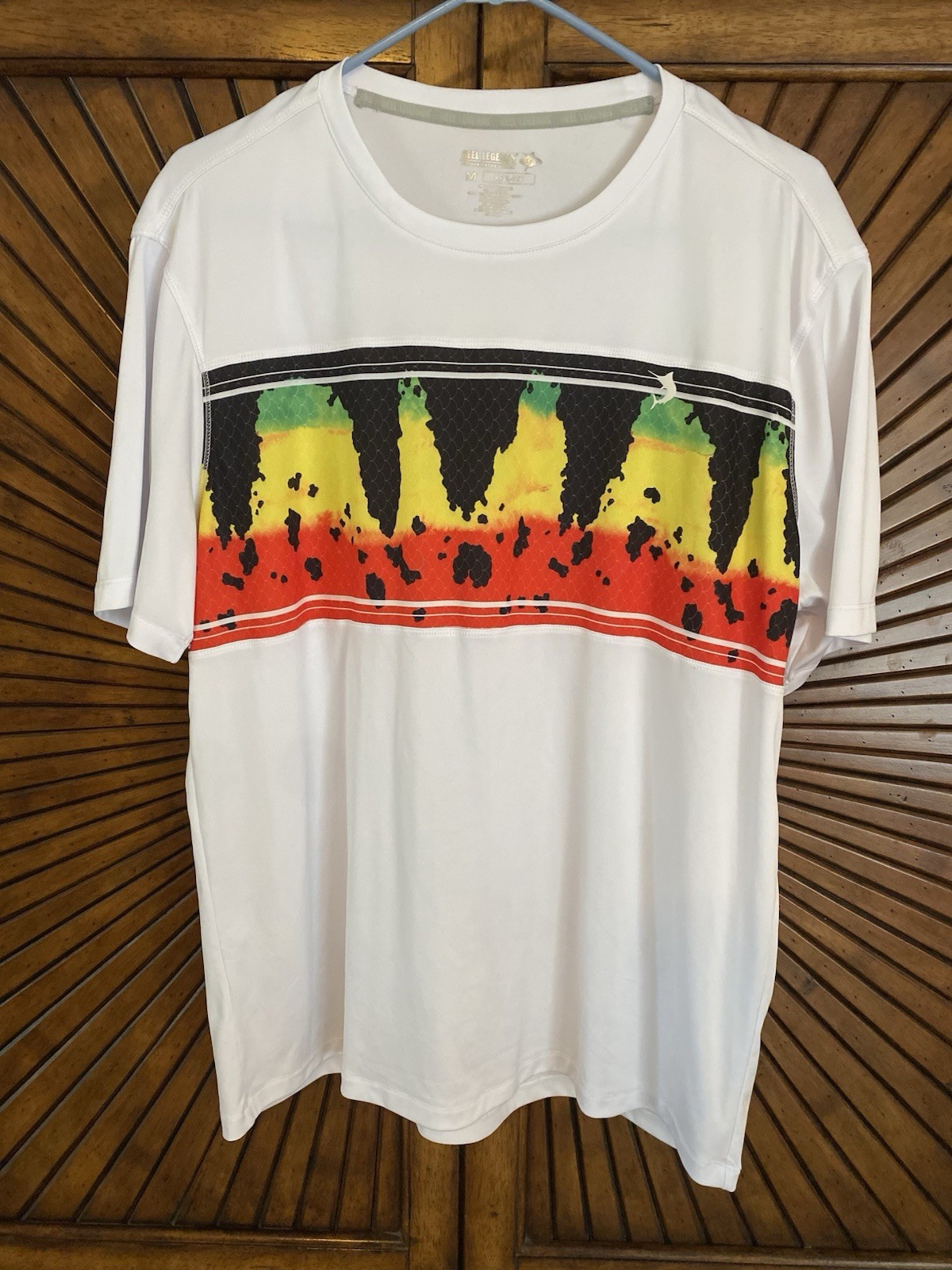 Reel Legends Reel-Tec Men's Size M White Graphic Polyester Breathable Tee gallery