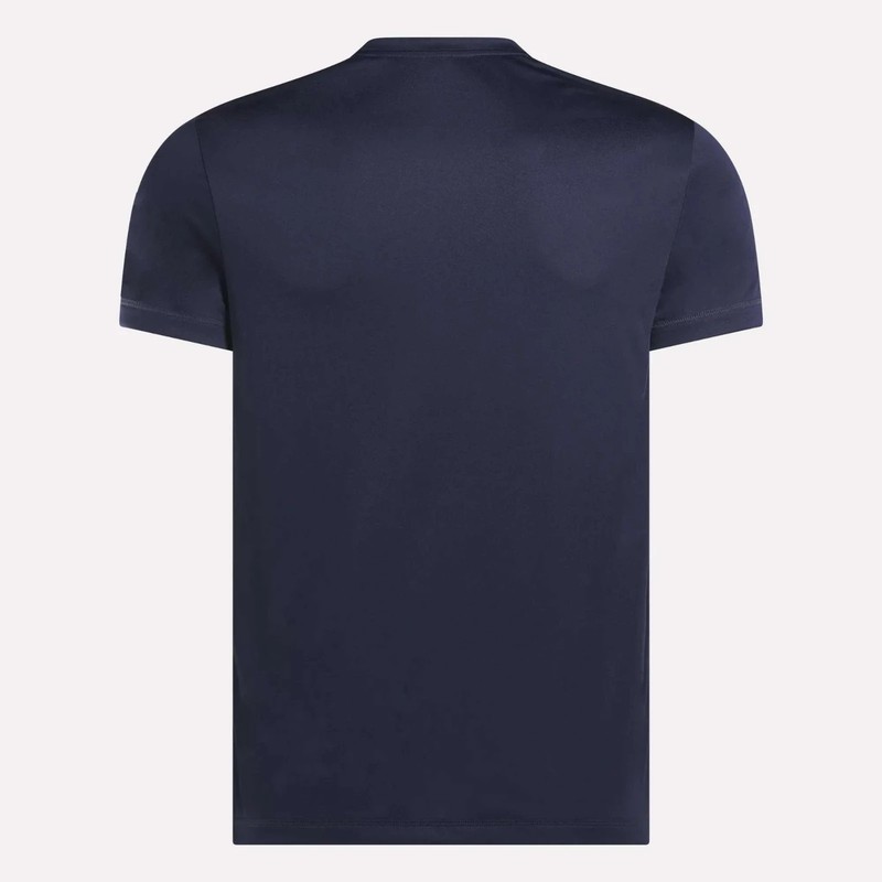 Reebok ID Train Short Sleeve Tech Tee Shirt Mens Size M Center Logo Navy Blue gallery