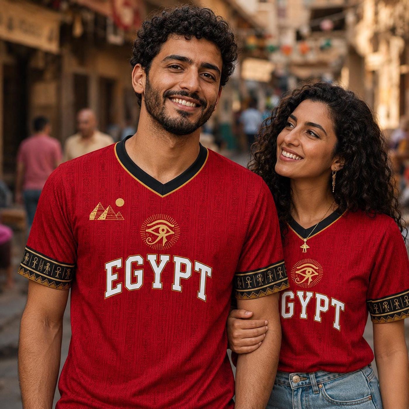 Custom Egypt Soccer Jersey, Custom Egyptian Football Shirt, Red Egypt Fan Jersey gallery