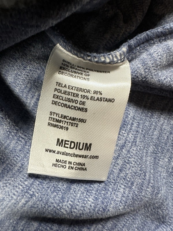 Avalanche Men's Medium Blue Quarter Zip Top Stand Up Pullover gallery