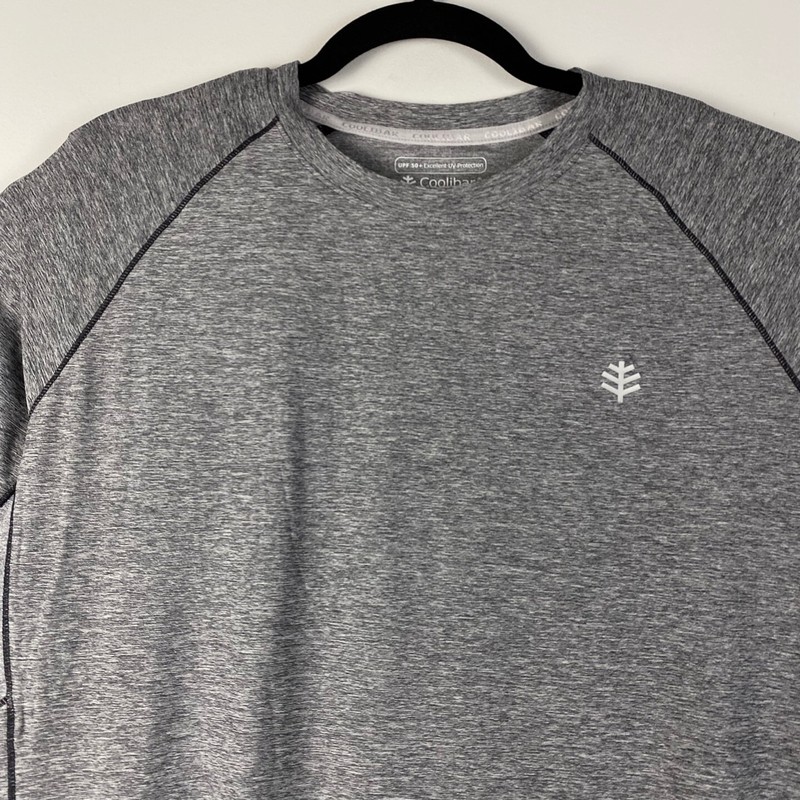 Coolibar Agility Performance Short Sleeve T Shirt Mens L Tall LT Gray UPF gallery