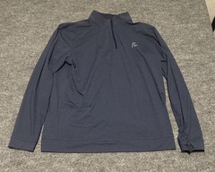 Rhoback Men’s L Blue 1/4 Pullover Long Sleeve Performance Solid Flaw*