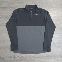 Nike Runner Dri-Fit Intensity Performance 1/4 Zip Pullover Black Gray Mens Large